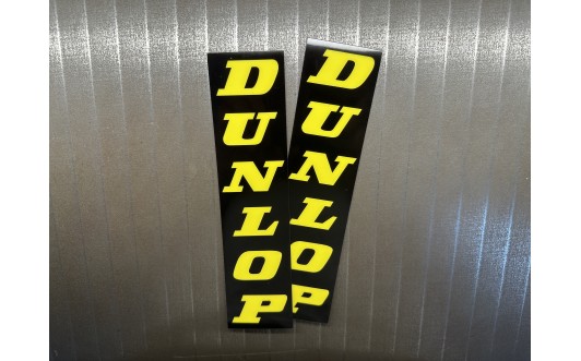 DUNLOP BLACK AND YELLOW FORK GUARD DECALS