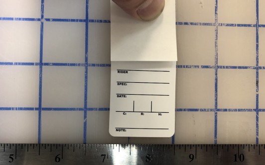 Showa Fork settings sticker.